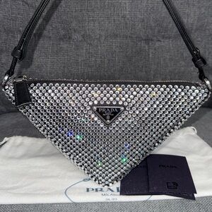 PRADA crystal Triangle shoulder bag